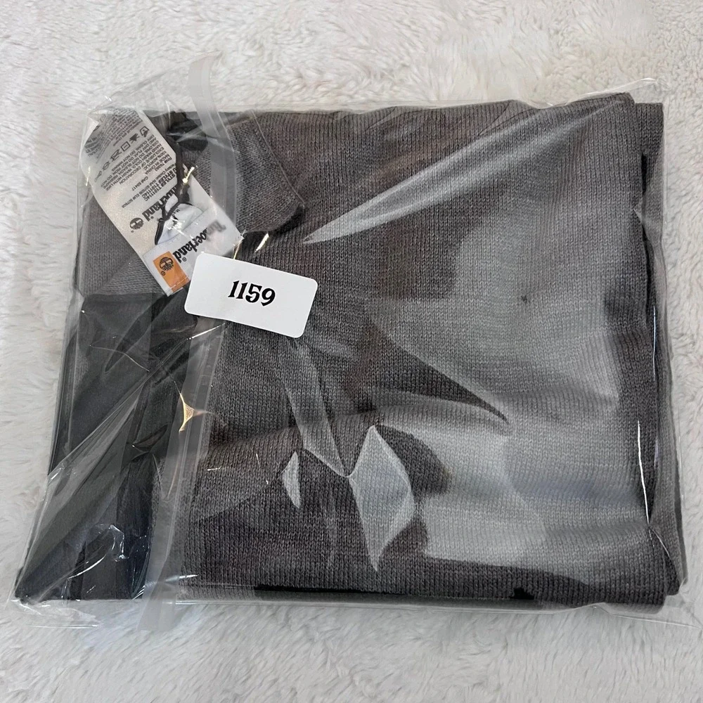 Timberland Grey‎ Charcoal Logo Knit Scarf T101114C Long Scarf New With Tags